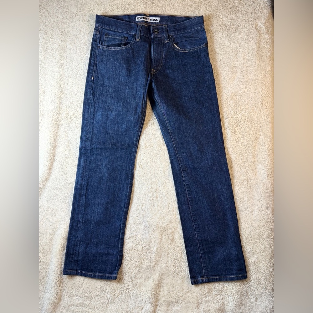 Express Dark Blue Straight Jeans